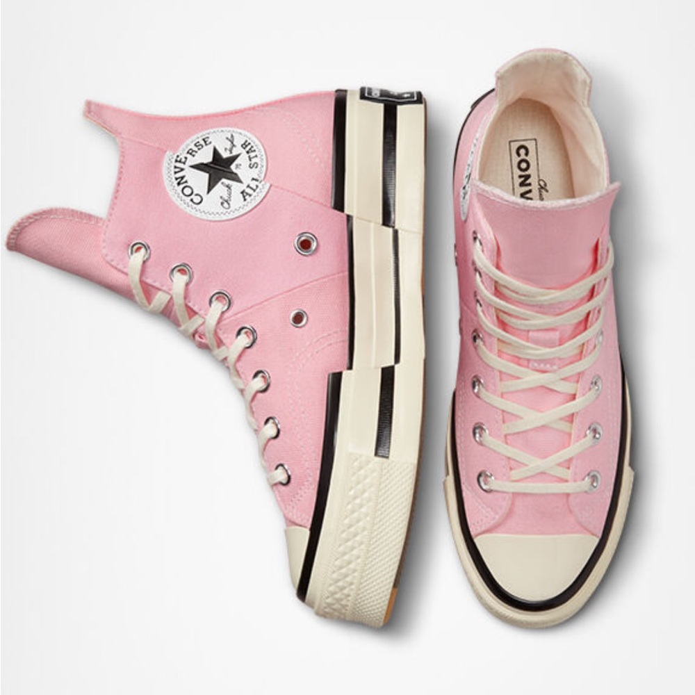 Converse Chuck 70 Plus Hi Pink High-Top Sneakers with Platform Sole